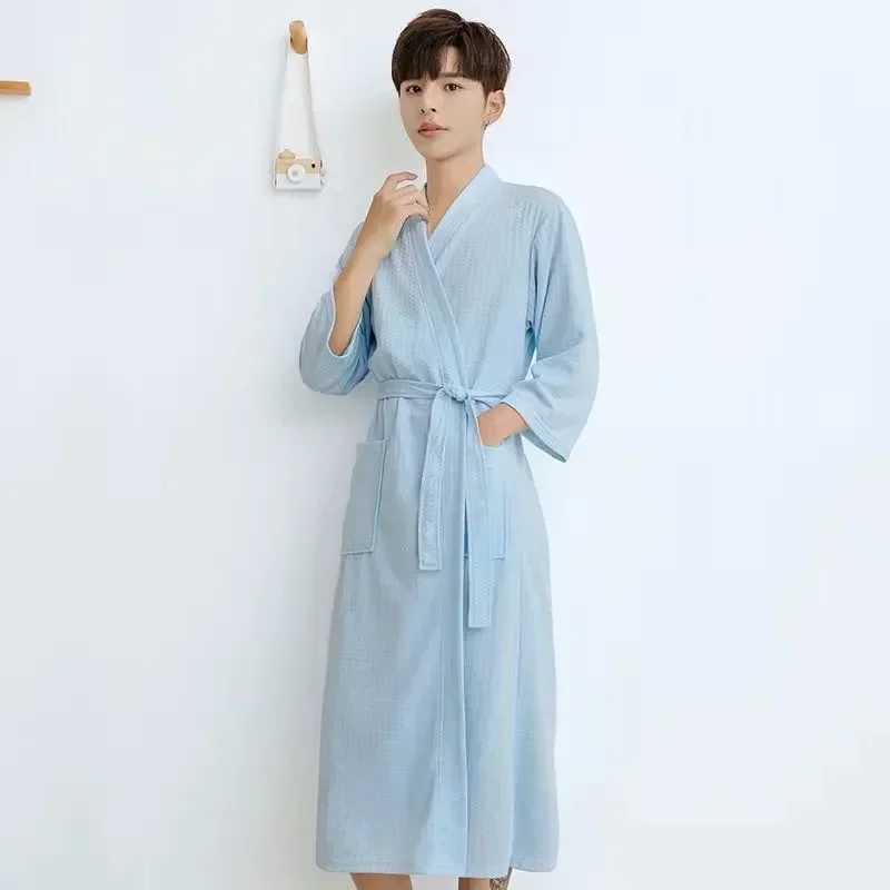 Clothing formal gowns long robes lovers gowns solid home furnishings pajamas Chinese oversized pajamas cotton bathroom W241023