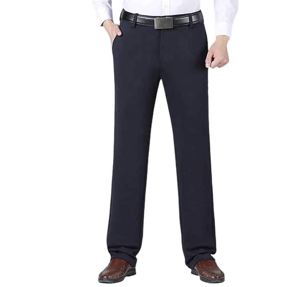 New Mens Business Casual Suit Pants Classic Stretch Straight Pants Office Formal Trousers High Quality Dress PantsX241023