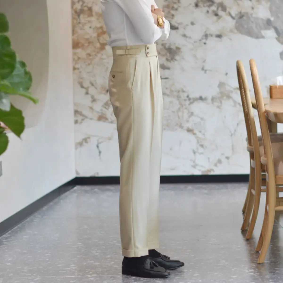 Mens Summer Pants Business Social Tailoring White High Waist New in Male Suit Trousers Korean Style Clothes Designer Up LuxuryXJ241023