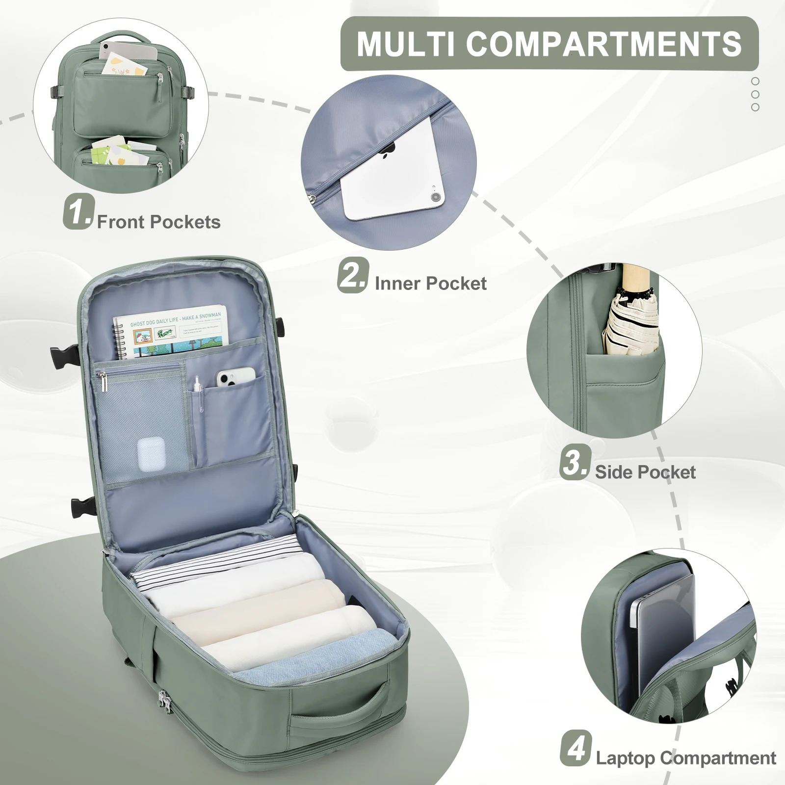 Large travel backpack with USB charging anti-theft backpack 241023