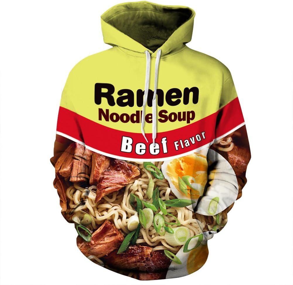 Hoodie for Mens Womens Mens Hoodies Novelty 3D Funny Printed Graphic Pullover Hoodie Sweatshirts with Pockets Graphic Warmth