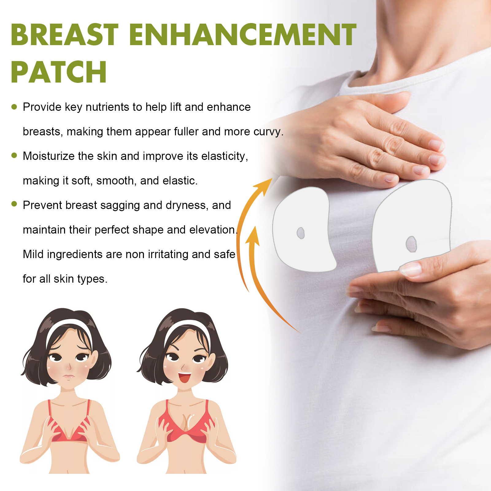 US Stock South Moon Breast Lift Patch Bust Firming Anti-Sagging Gathering Breathable Plumping Beauty Breast Patch