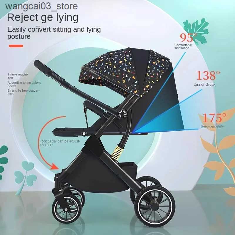 Strollers# Two-way Lightweight baby stroller can sit or lie down Baby Travel walking Car Folding 0-4 Years Old Newborn Child Stroller L240910