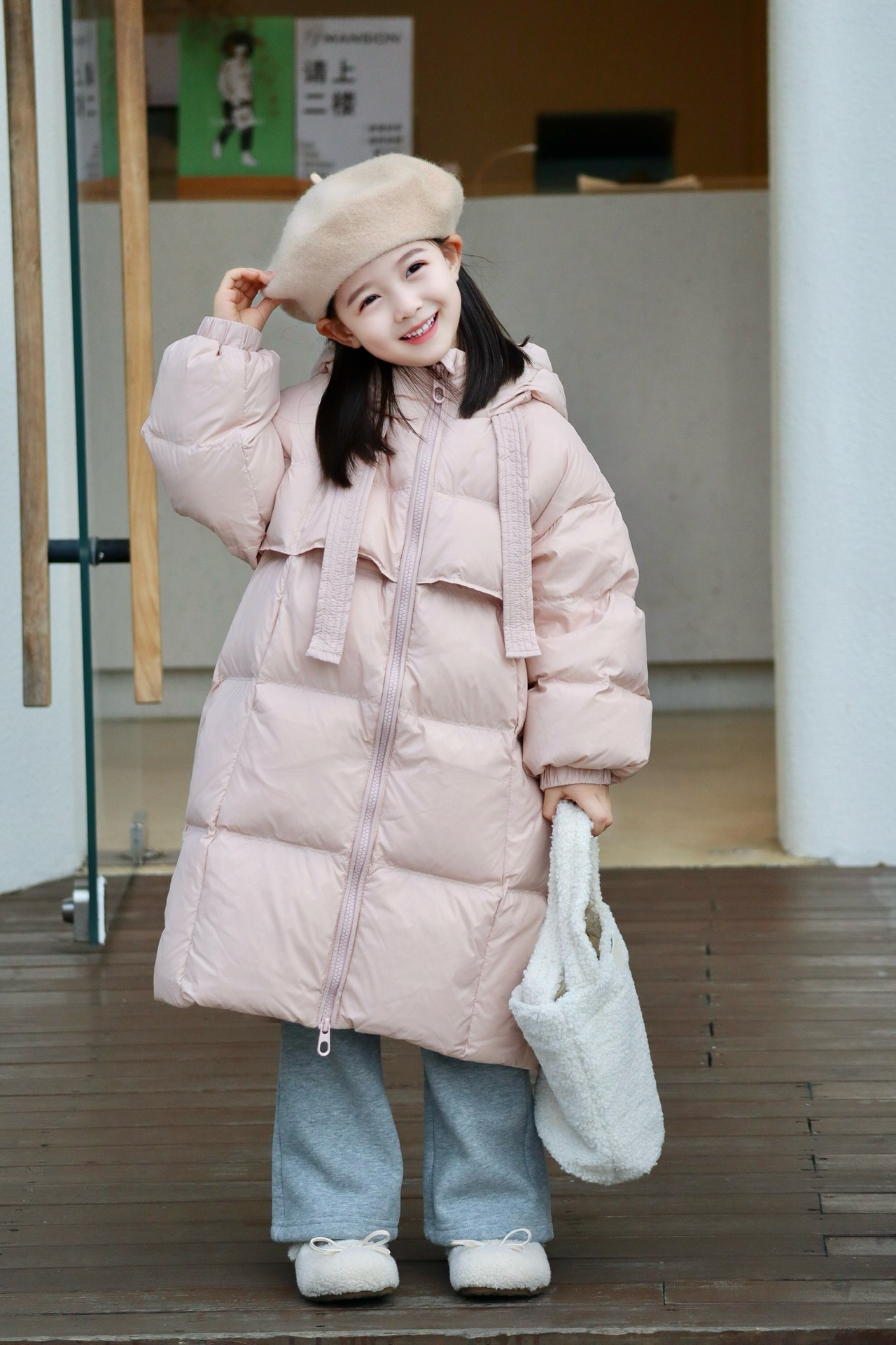 Winter Girls Down Coat Kids Long Jackets Thicken Warm Clothes Children's Hooded Outerwear Zipper Pink Coats