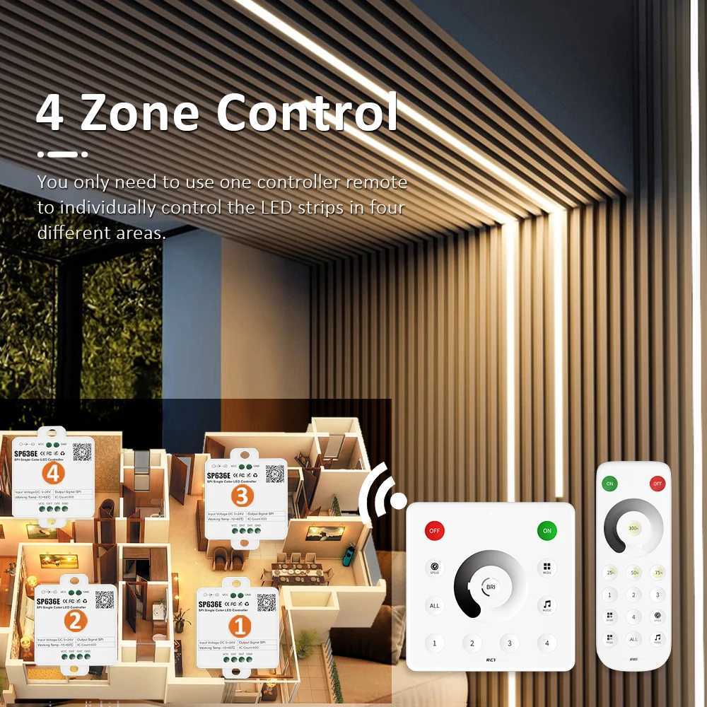 Sequential Led Strip 24v 10M 15M 20M 2835 WS2811 Horse Running LED Ribbon Flowing Water Tape Light with SP636E RF APP ControllerLX241023