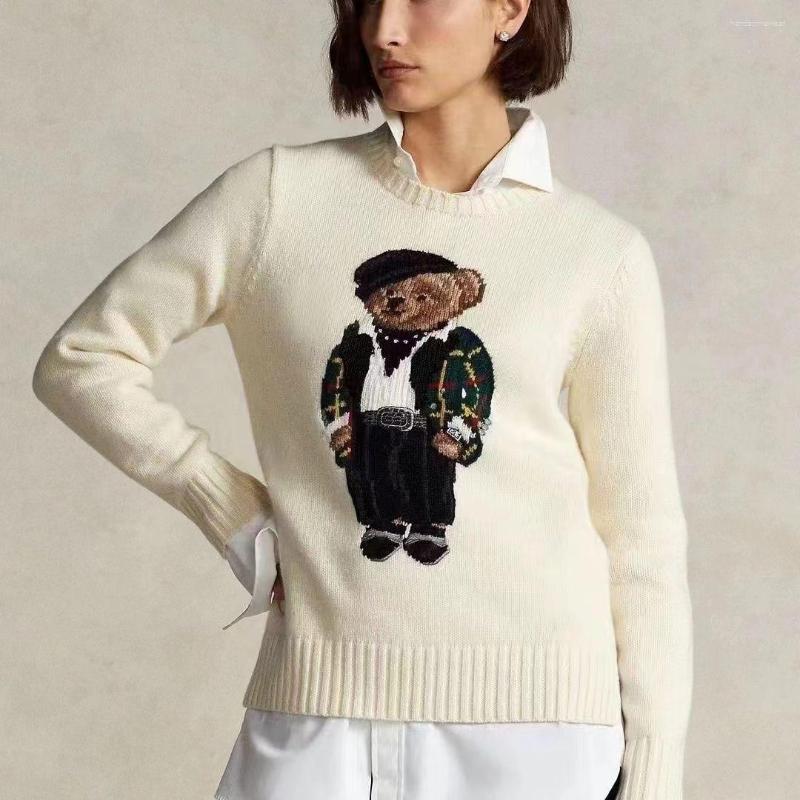 Womens Sweaters Crochet Bear Knit Sweater Pullover Women Jacquard Knitwear Autumn Winter Tops Coat Luxury Designer Brand Clothing
