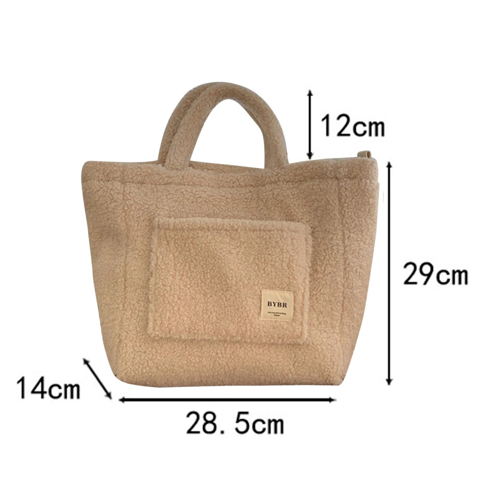 Winter sheepskin handbag soft plush womens cross body bag large capacity wool shoulder bag womens travel fashion messenger bag 241022