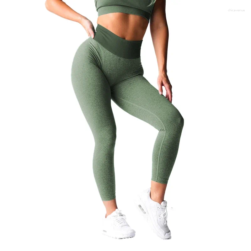 Active Pants Knockout Seamless Leggings Spandex Tights Women Soft Workout Fitness Outfits Yoga High Waisted Gym Wear