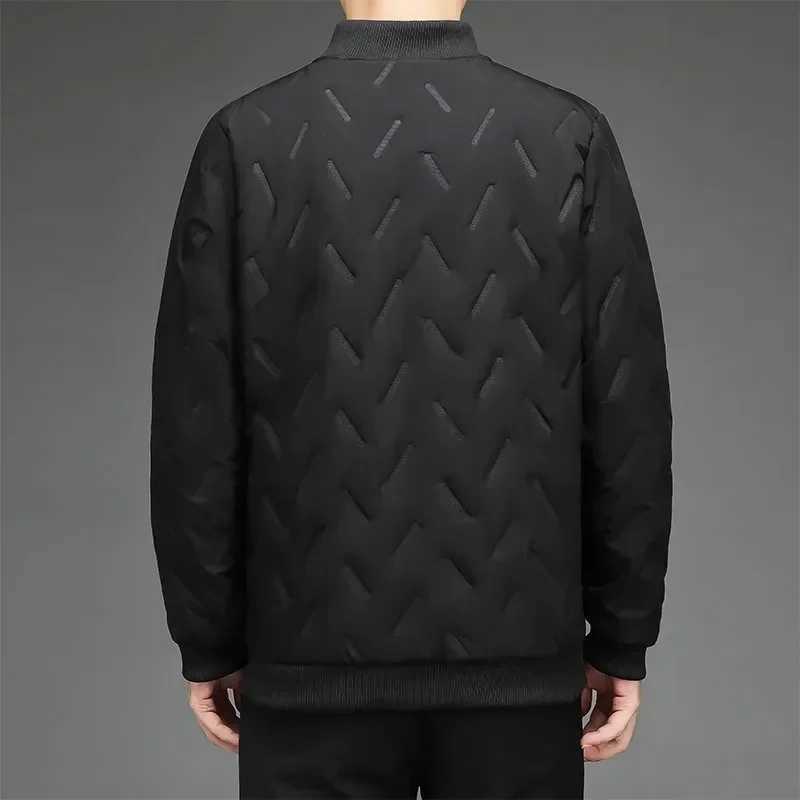 Windproof thick Flce jacket mens stand up collar Parkas jacket bomber jacket wool lining warm jacket mens clothing X241023