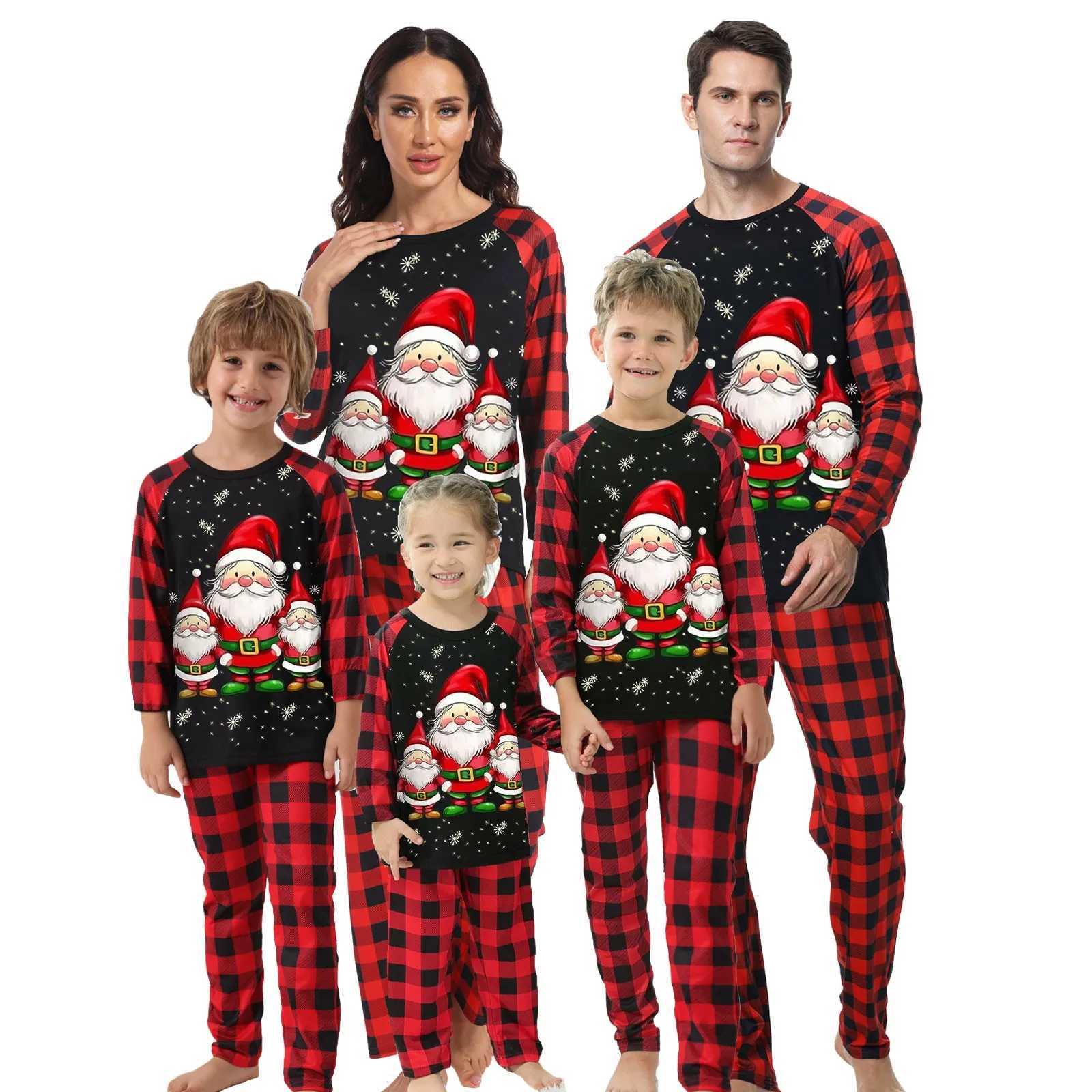 Christmas Sweet Parent-child Outfit Cute Santa Claus Patterned Clothing Mother And Daughter Matching Set pijamas navidad familiaXJ241008