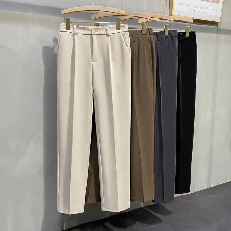 Dress Pants Men Korean Fashion Pleated Pants Chino Pants Men Clothing 2024 Lightweight Cool TrousersX241023