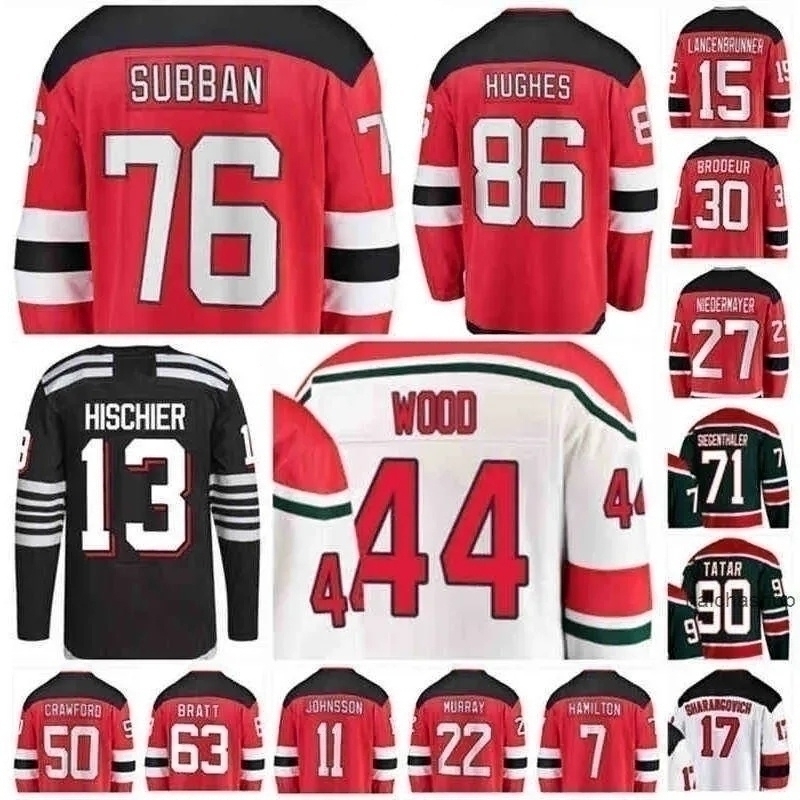 New Hockey Jersey Jesper Bratt Jack Dougie Nico Hischier Timo Meier Luke Hughes Erik Haula Dawson Mercers Ondrej Palat Brett Pesce Markstrom