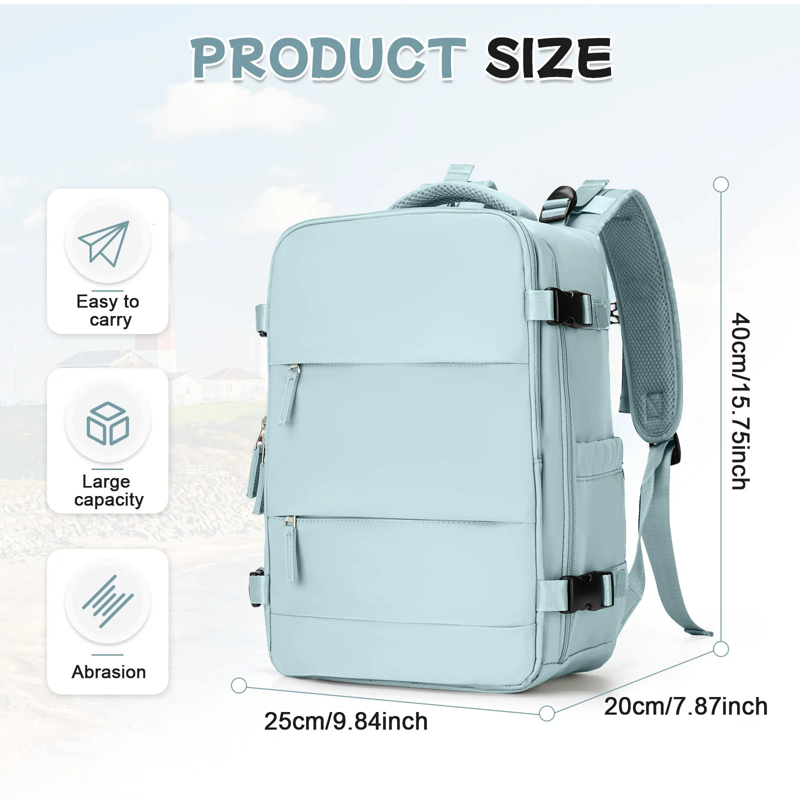 Multi functional outdoor backpack with large capacity travel backpack suitable for women laptop backpack Ryanair 40x20x25 waterproof bag 241023
