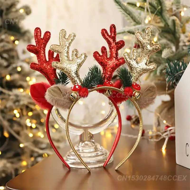 Dress Up Festive Atmosphere Reusable Thickness 1.5cm Bell Headband Christmas Decorations Set Up Props Festive Length 23cm RedX241021