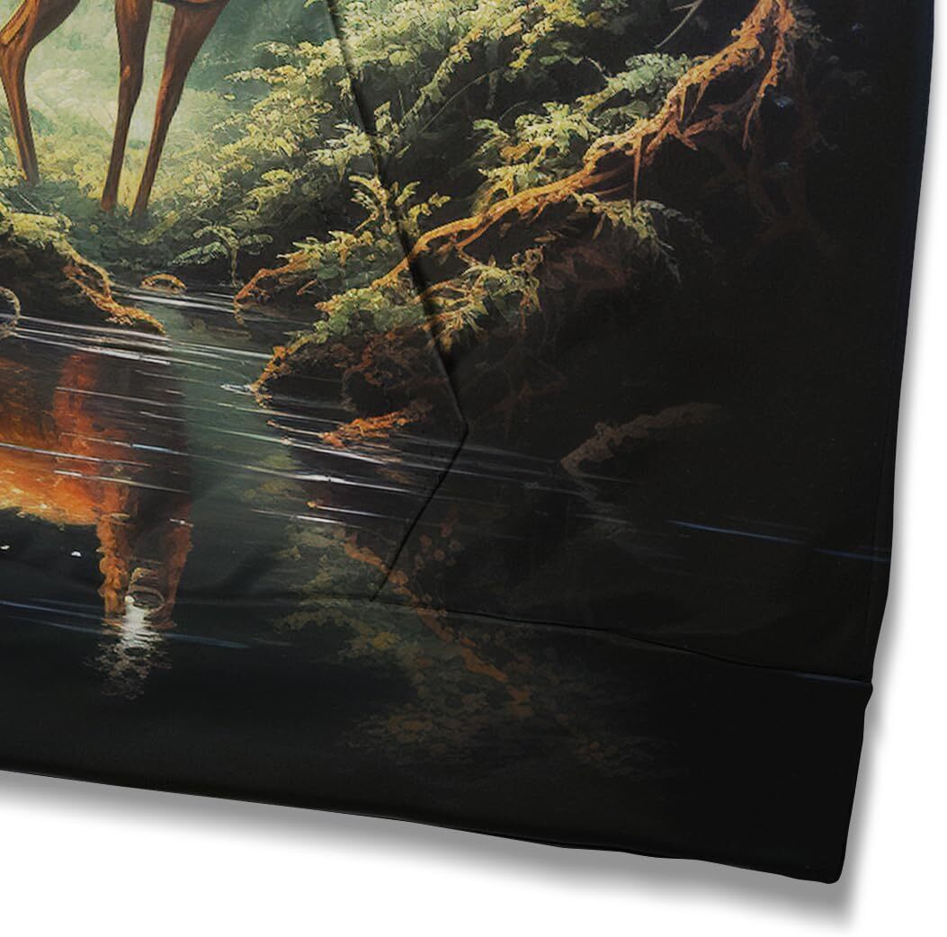 Hoodie for Mens Womens Colorful Dream Aurora Deer Hoodie Hoodies 3D Printing Novelty Forest Animal Sweatshirts Pullover Graphic Hoodies sweatshirt War