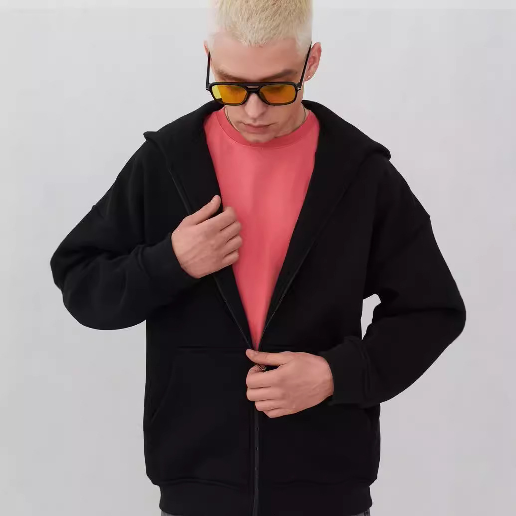 Men's hoodie, autumn new large circular hooded zipper suitable for both men and women, warm and fashionable