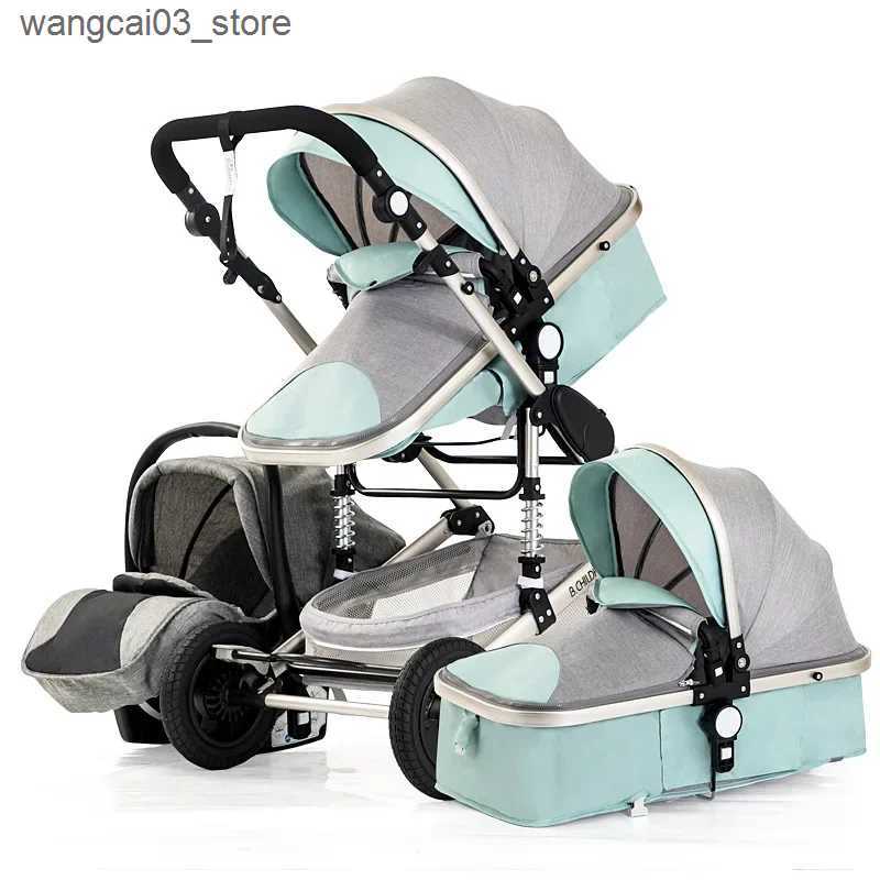 Strollers# baby stroller 3in1 Luxury High Landscape baby pram portable baby pushchair multifunctional Newborn Carriage double faced L240910