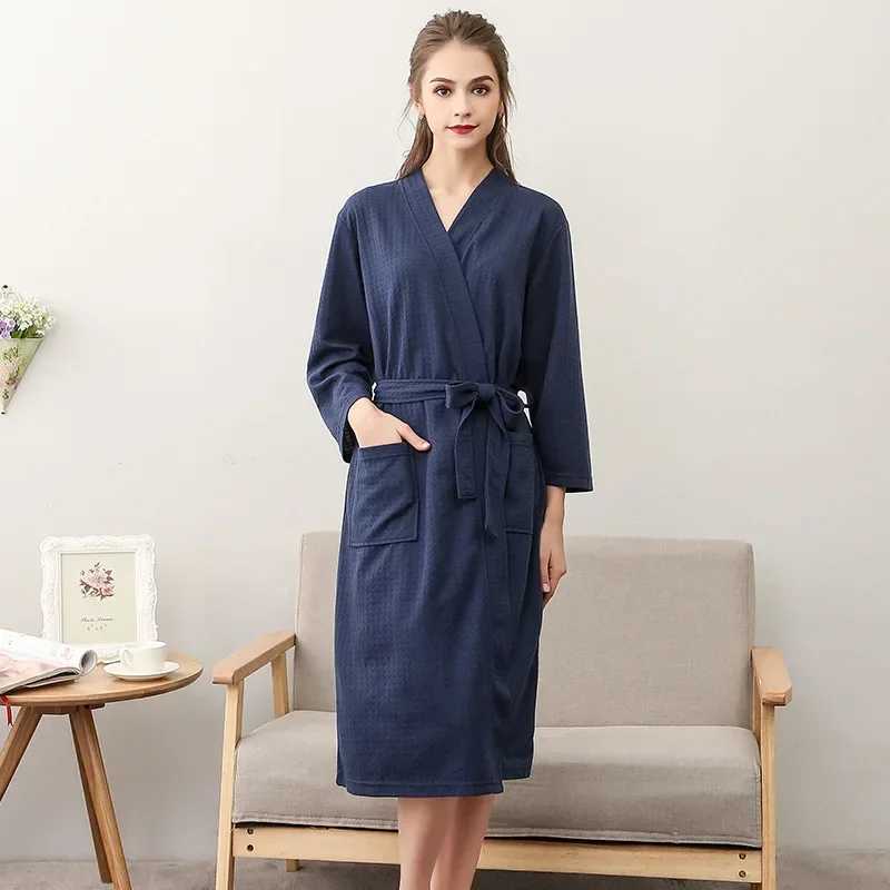 Summer Hotel Hot Spring Bathrobe Single Bathrobe Womens Bathrobe Womens Pajamas Long Couple Loungewear W241023