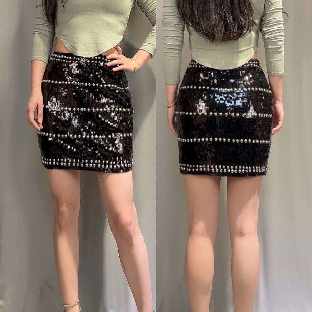 Elegant Rivet Sequin Short Skirts - Perfect Sexy Party Wear for Girls
