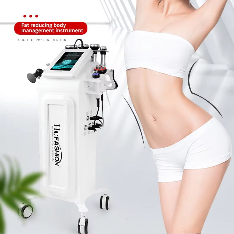 Beauty Salon 9 in 1 Vacuum Cavitation Fast Body Shaping Fat Blasting for Slimming RF Skin Tightening Dredging Meridians Face Lifting Beauty Machine
