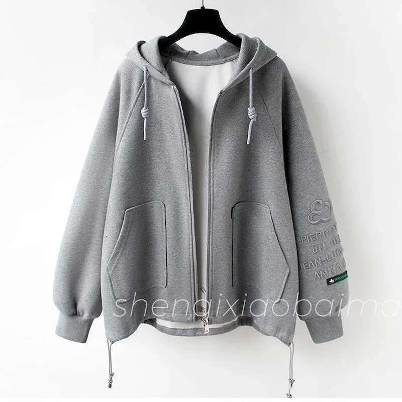 High end Fashion Korean Anime Hoodies Women Autumn Vintage Embroidery Hooded Sweatshirts Y k Zip Up Hoodie Casual Jackets Kawaii Clothes Jacets