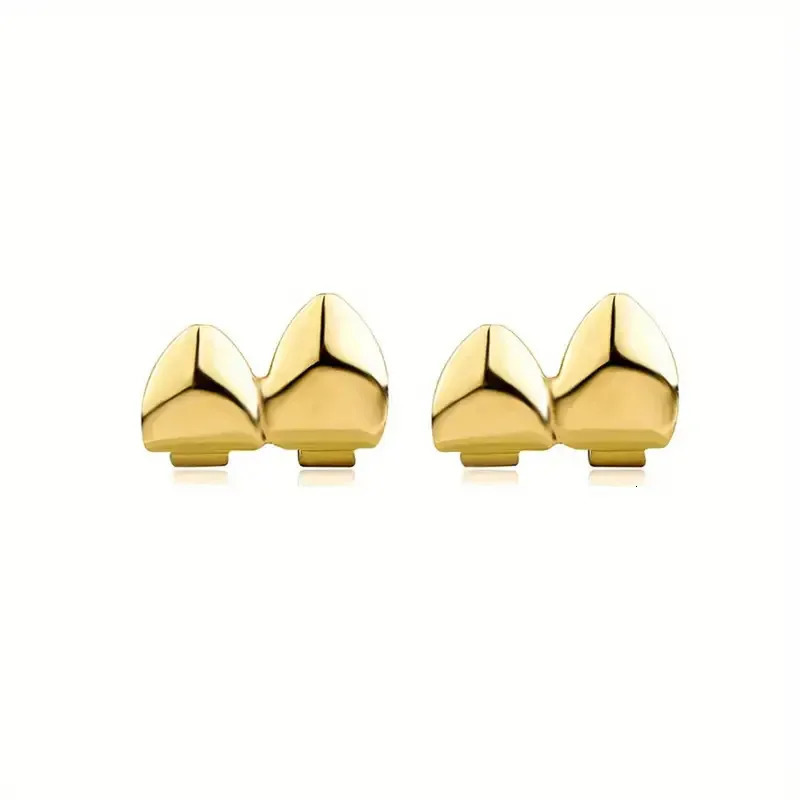 3CPS/Set of Gold Silver Plated Hip Hop Teeth for Mouth Grizz Hat Top and Bottom Grill Set Teeth for Halloween Party Set 241022