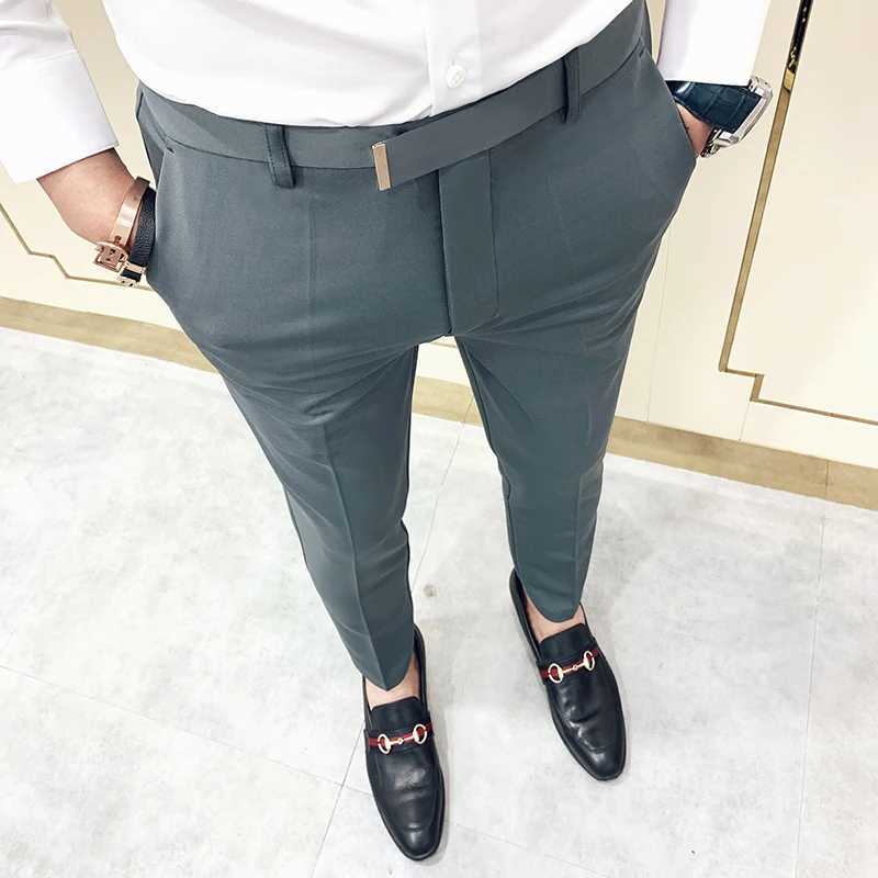 2022 Suit Pants Spring Man Suit Pants Fashion Casual Slim Business Suit Pants Men Wedding Party Work Trousers Classic Large 36X241023