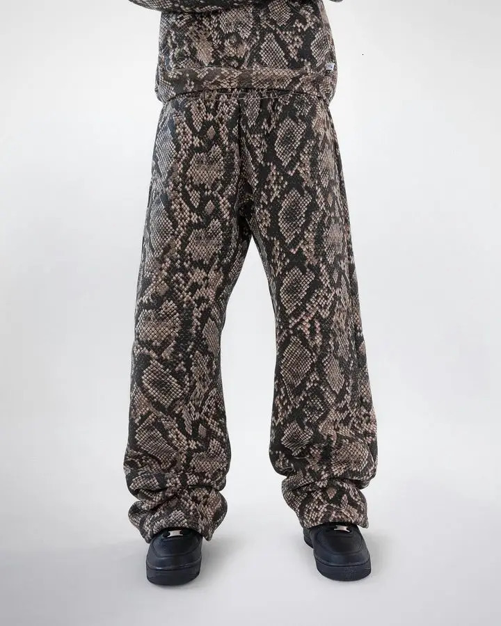 Street clothing set leopard print camouflage zipper hooded sweatshirt sports pants two-piece set Y2K mens zipper hooded sweatshirt retro casual pants  - view 6