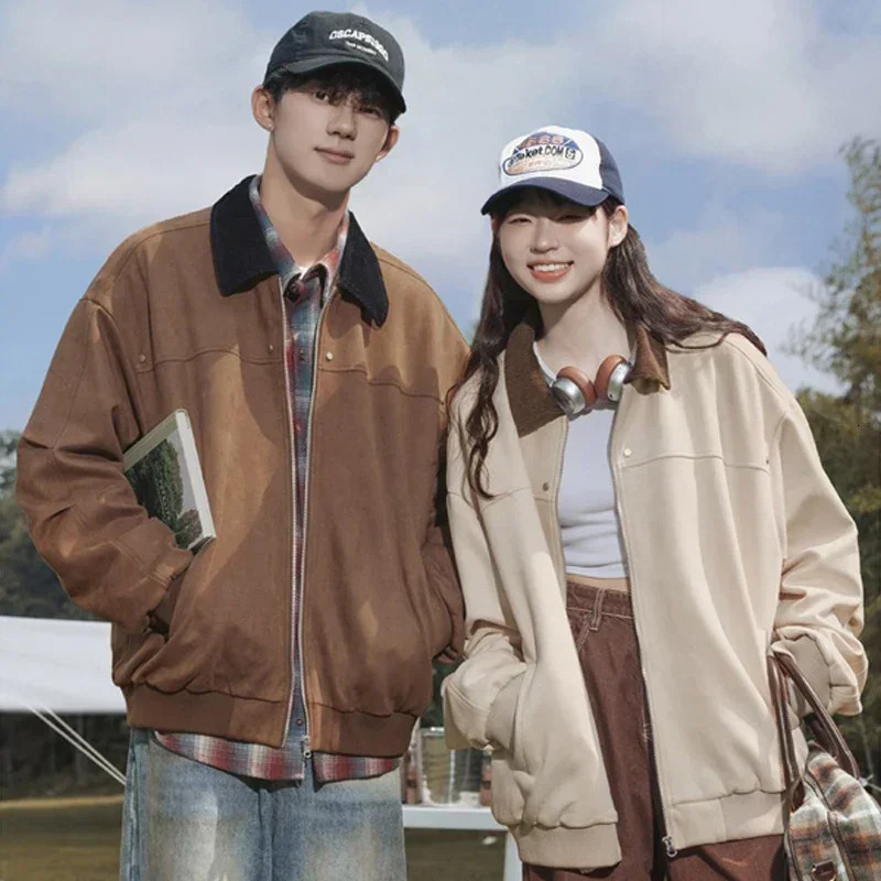 TFETTERS retro suede jacket mens autumn and winter item rivet decoration mens fashionable daily street clothing bag jacket 241023