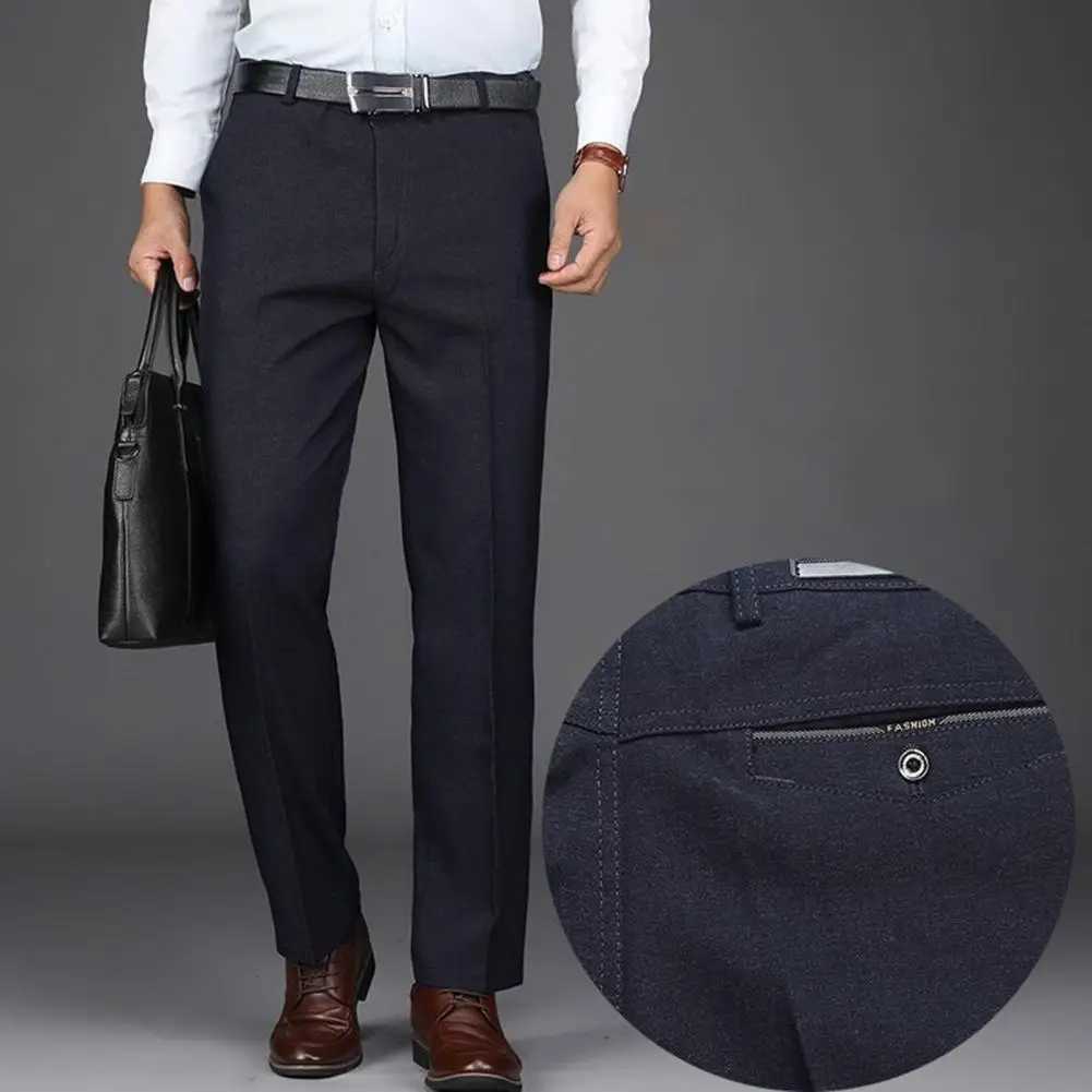 Chic Wedding Suit Pants Straight Match Shirt Pocket Business Groom Suit PantsX241023