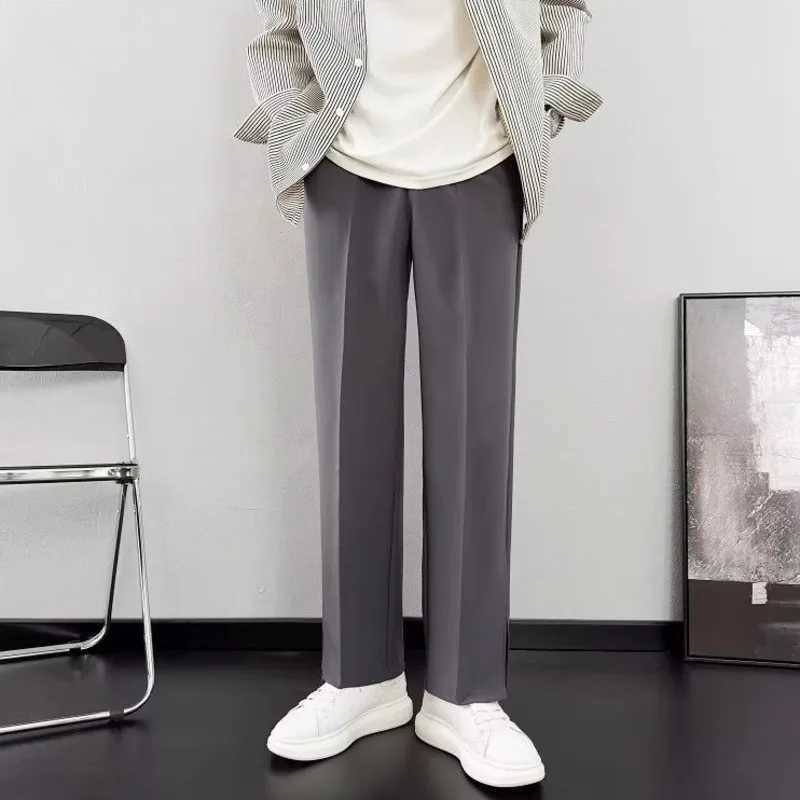 Black Suit Pants Men Slim fit Fashion Society Mens Dress Pants Korean Solid Color Straight Trousers Mens Office Formal PantsX241023