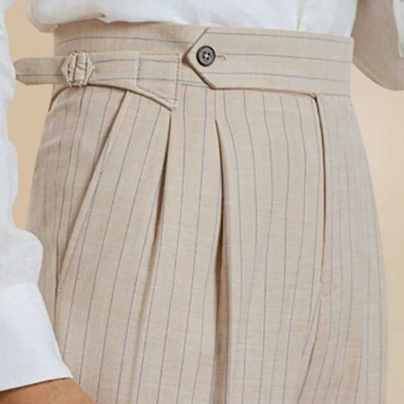 British Style Stripe Office Trousers Men Pant Trend Brand Fashion Casual Pant Pantalon De Vestir Hombre Trousers Pant For ManX241023
