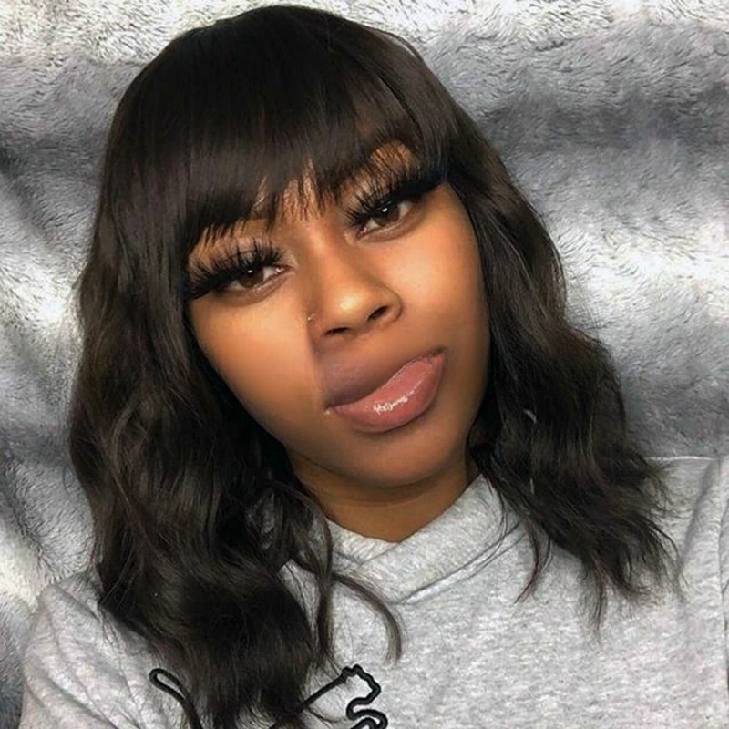 African wig for women with small curly hair, fluffy and natural black medium-length hair, chemical fiber wig