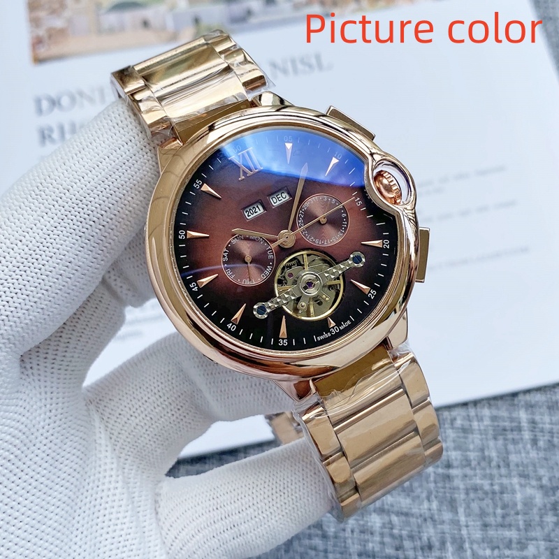 Car 2024 New mens watches Large flywheel Five stitches automatic Mechanical watch designer wristwatches high quality Top luxury brand Steel strap Fashion Men Gift