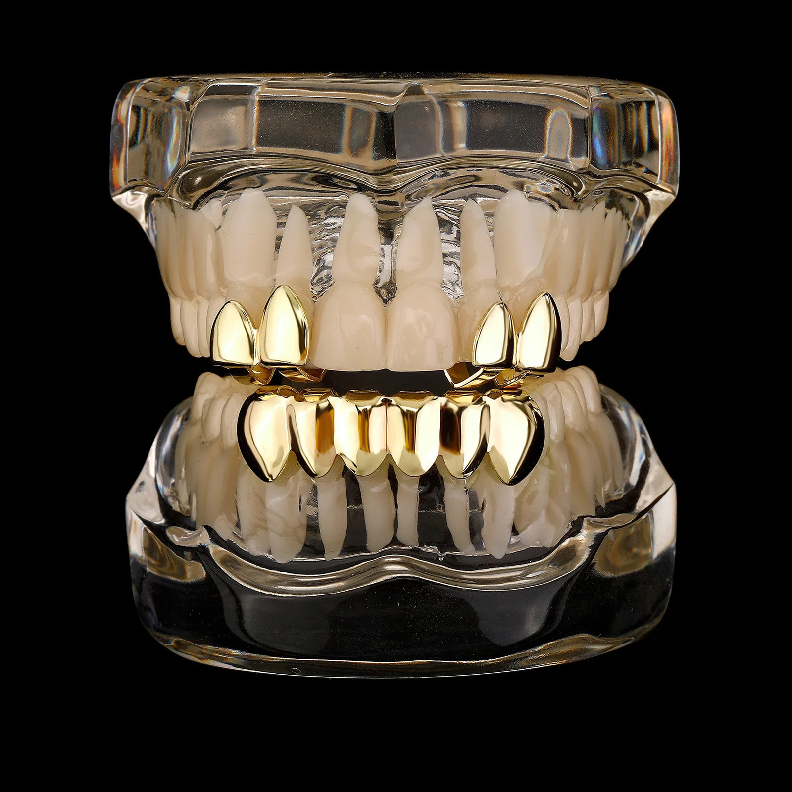 Rachelz DIY Glossy Teeth Grilz Hip Hop Gold Silver Top Bottom Tooth Cap Suitable for Women Men Jewelry Halloween Role Playing Gifts 241022