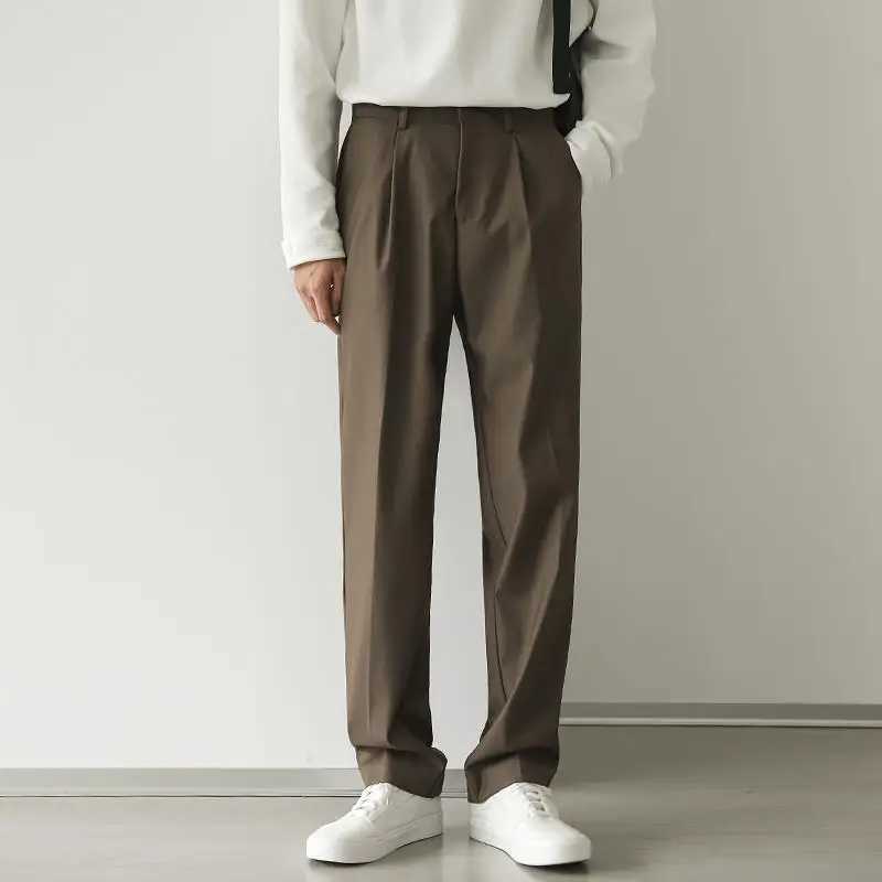 Baggy Khaki Fluid Mens Summer Pants Draped Anti-wrinkle Dress Korean Style Clothes Male Suit Trousers Classic Fashion 2024 UpX241023