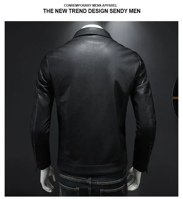 Mens Leather Jacket Autumn/Winter Korean Edition Slim Trend Velvet Thick Area Jacket Mens Leather Jacket 241023