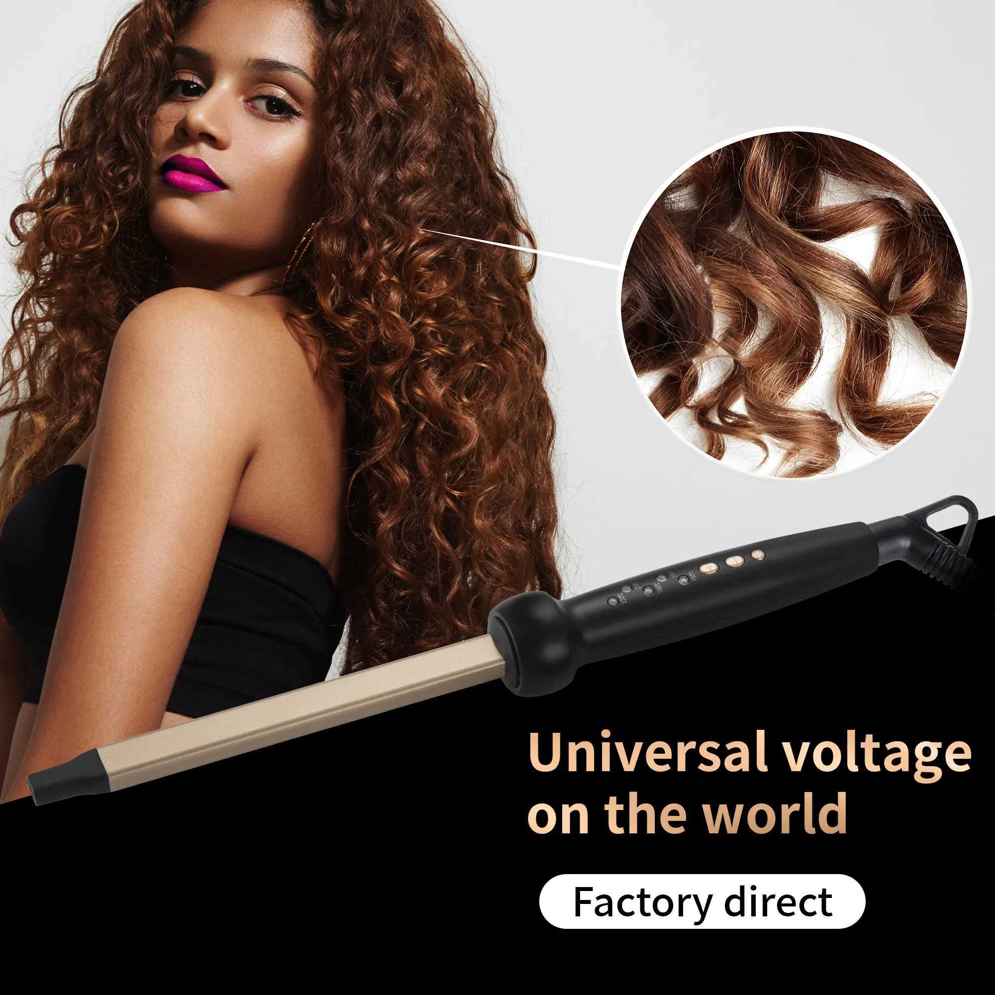 9MM/10MM Ceramic Curling Iron Wave Machine Professional Spiral Curler Rod Styling Tool Lcd Hair Salon M241022