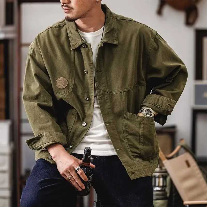 American retro product jacket mens coat spring autumn loose casual denim jacket mens fashion Y2k T-shirt X241023