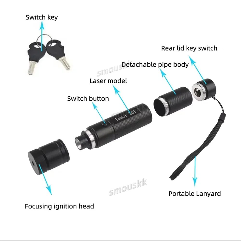 Hunting 532nm 5mw Green Laser Pointer Sight 301 Pointers High Powerful Adjustable Focus Red dot Lazer Torch Pen Projection with no Battery