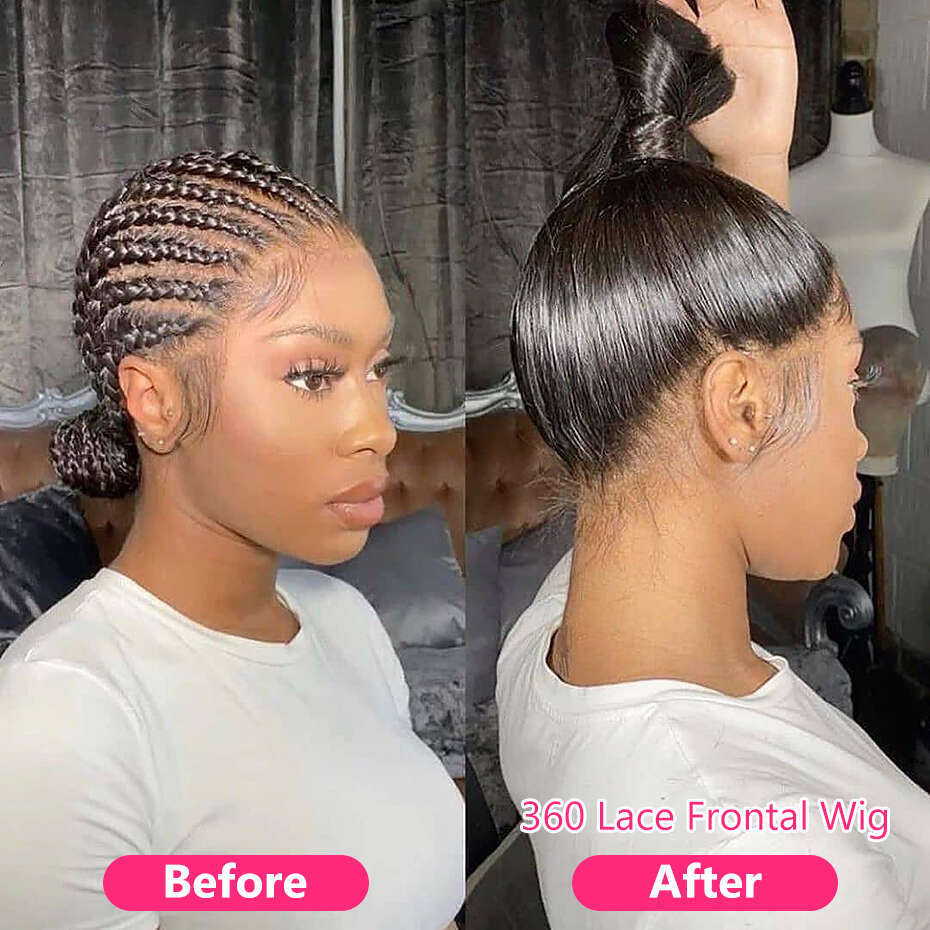 360 Full Lace Wig Human Hair Pre Plucked Brazilian Straight 13x6 Hd Transparent Lace Frontal Human Hair Wigs for Women Gabrielle