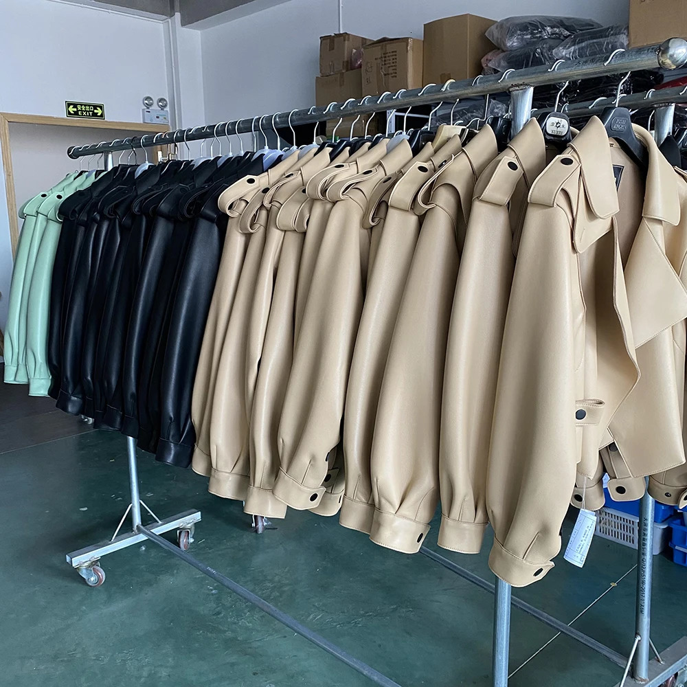 YOLOAgain Spring Dark Brown Oversized Leather Jacket Womens Genuine Leather Jacket Womens Coat 241023