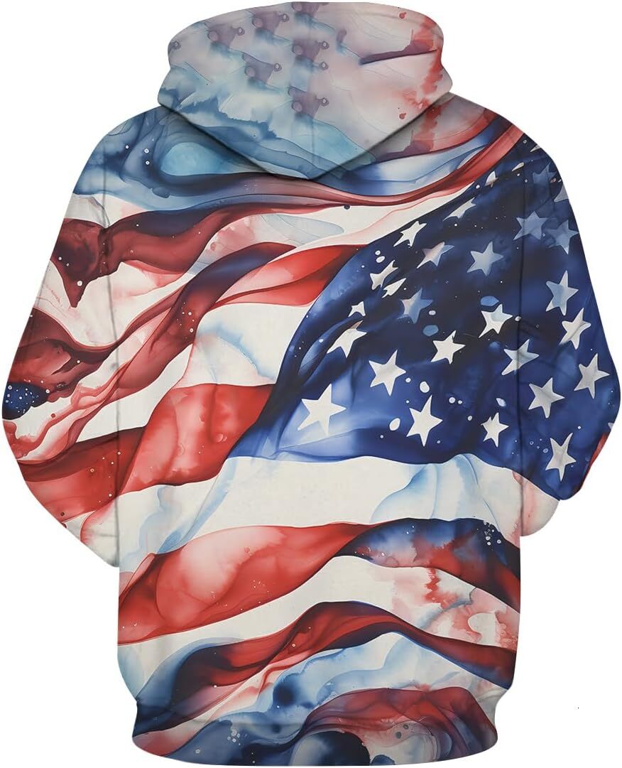 Hoodie for Mens Womens Mens Hawaiian American Flag Pattern Hoodie Vintage Casual 3D Cool Graphic Hooded Sweatshirts Pullover Graphic Hoodies sweatshir