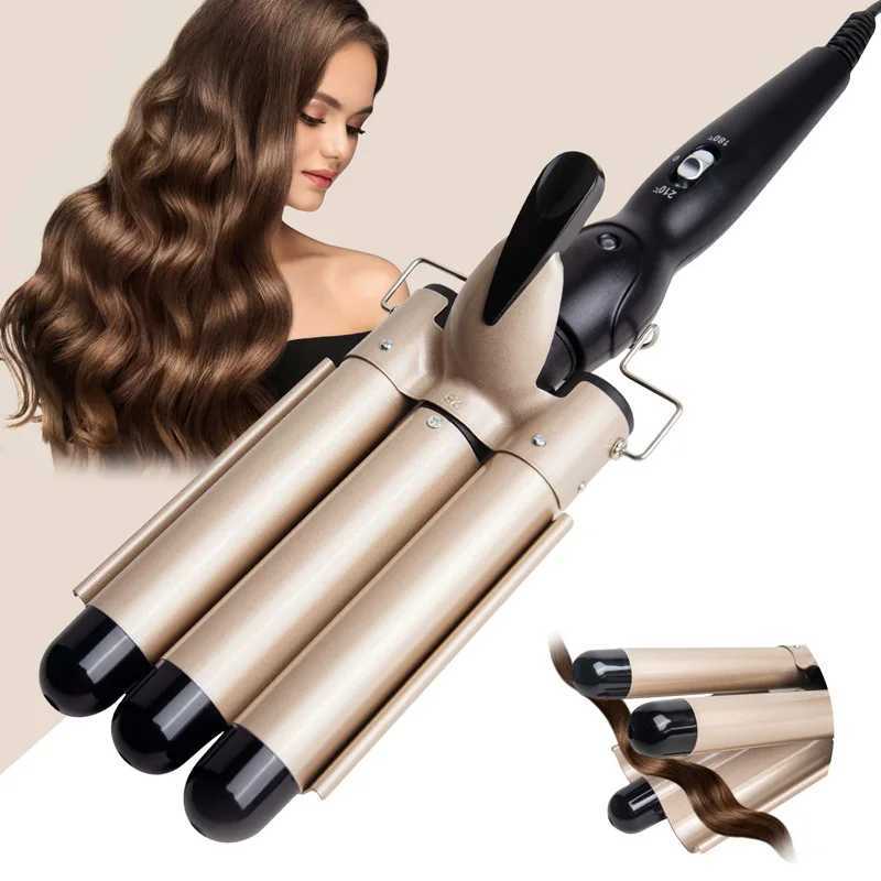 Three tube curler adjustable iron temperature electric wave modeling three bucket egg curl modeling beauty salon M241022