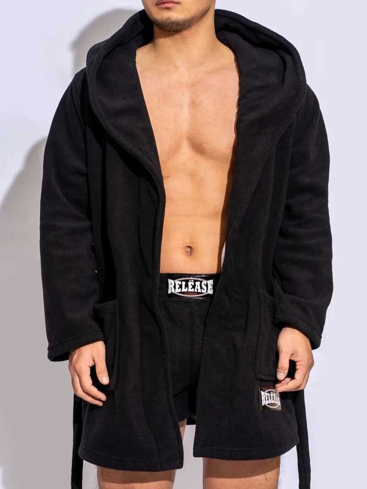 D. M mens bathroom short thick solid Fce pajamas sexy and warm autumn casual home bathrobe mens W241023