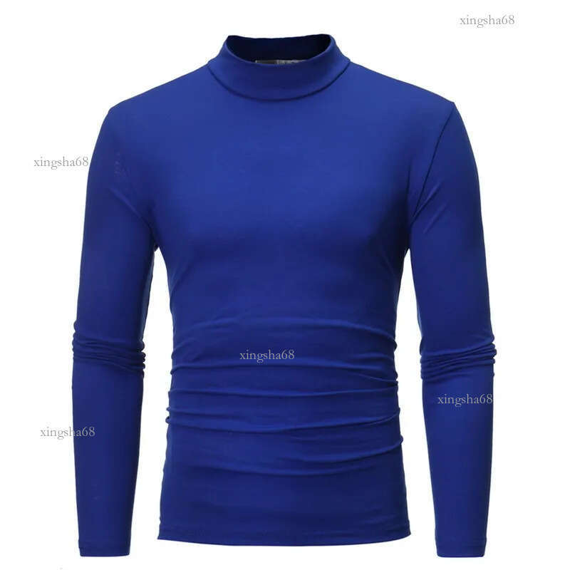 Men's T-Shirts Jodimitty Winter Warm Half High Collar Fashion Thermal Underwear Men Mock Neck Basic T-shirt Blouse Pullover Long Sleeve Top 22090