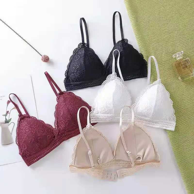 Womens Sexy Lace Underwear Thin Section Bra Backless Lingerie No Steel Ring Sling Strap Embroidery Hollow Tube Bralette TopsX241022