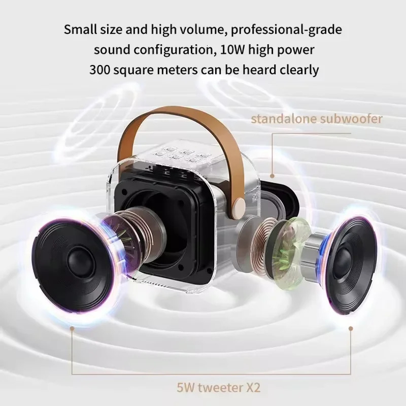 Wireless Karaoke Ser Bluetooth Microphone K12 Home KTV Machine RGB Light Portable Mini 241022