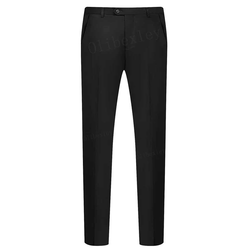 Olibexley Male Business Suit Mens Wedding Suit Set Men Premium Formal Business Style Slim Fit Coat PantsX241023