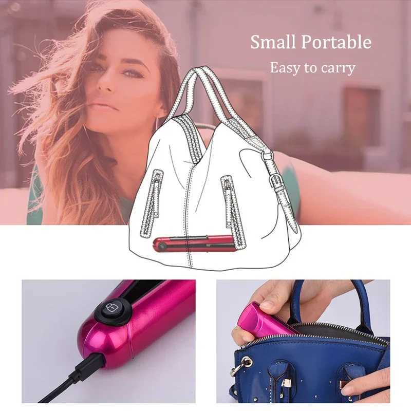 New Arrival USB charging professional curling iron 2-in-1 twisted portable straightener and curling iron flat hair styling tool Z241022